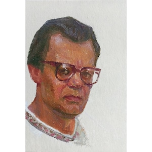 RETRATO MASCULINO VINTAGE Pintura al óleo original única del artista ucraniano A. Zhezher, Retrato del artista popular Klimenko, Arte clásico