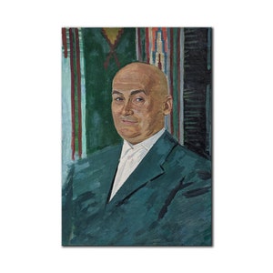 RETRATO DE HOMBRE VINTAGE Arte mural, pintura al óleo original del artista ucraniano I. Yukhno Ruthenian, 1963 Arte coleccionable de retrato clásico