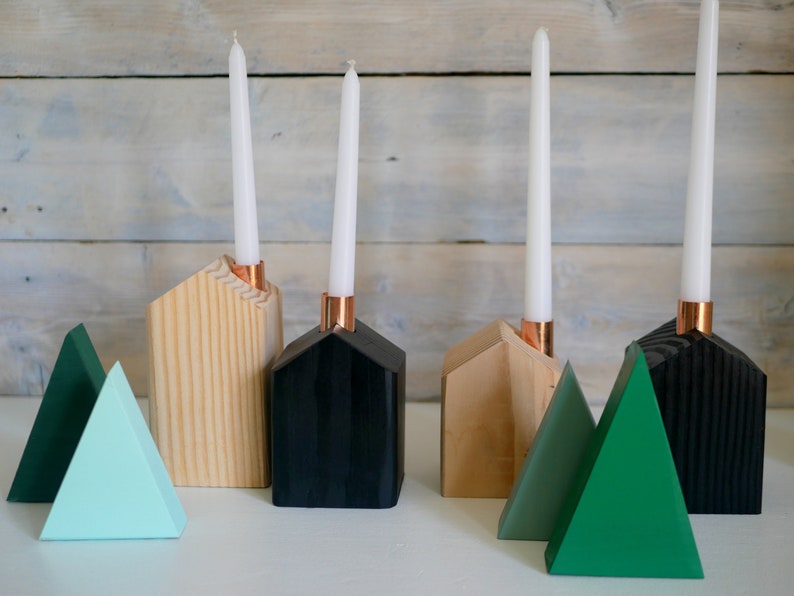 Wooden House Candle Holder Reclaimed Wood Candle Holder Etsy