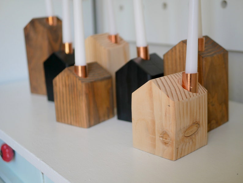 Wooden House Candle Holder Reclaimed Wood Candle Holder Etsy