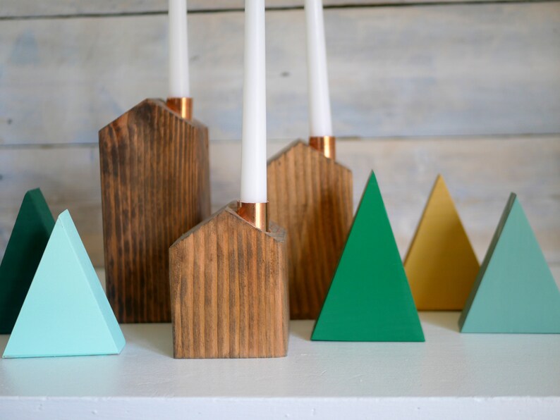 Wooden House Candle Holder Reclaimed Wood Candle Holder Etsy