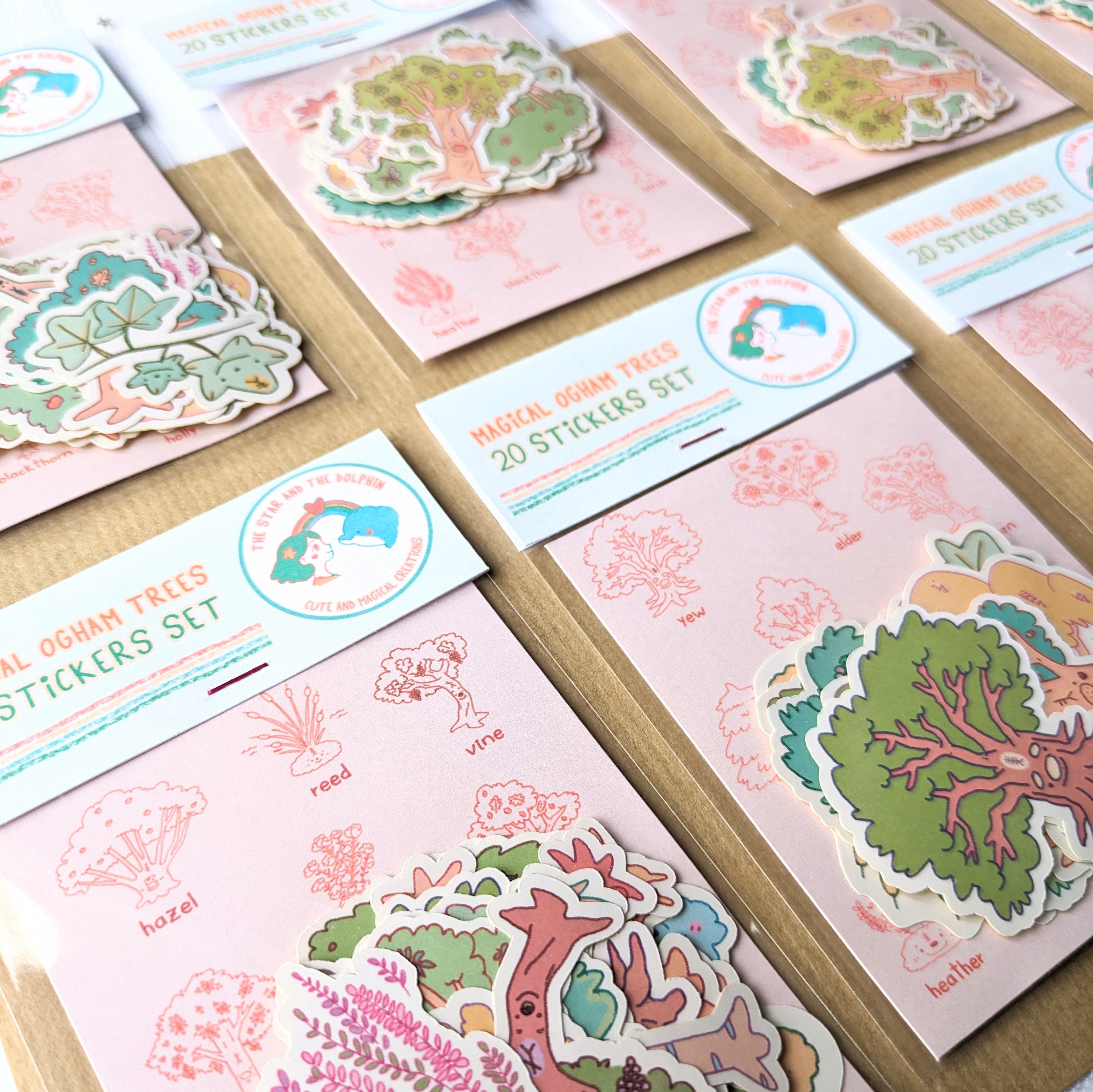 Tree Stickers Set, Kawaii and Cute Tree Stickers, Ogham Tree Stickers ...