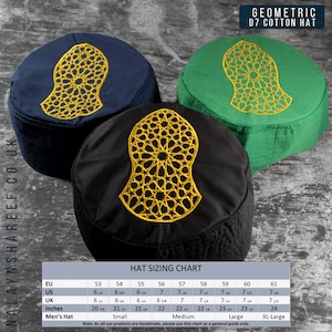 Geometric Nalayn Lightweight Kufi – Modern Islamic Style, Nalayn Pattern in Cotton with every size and amazing colours gift for him