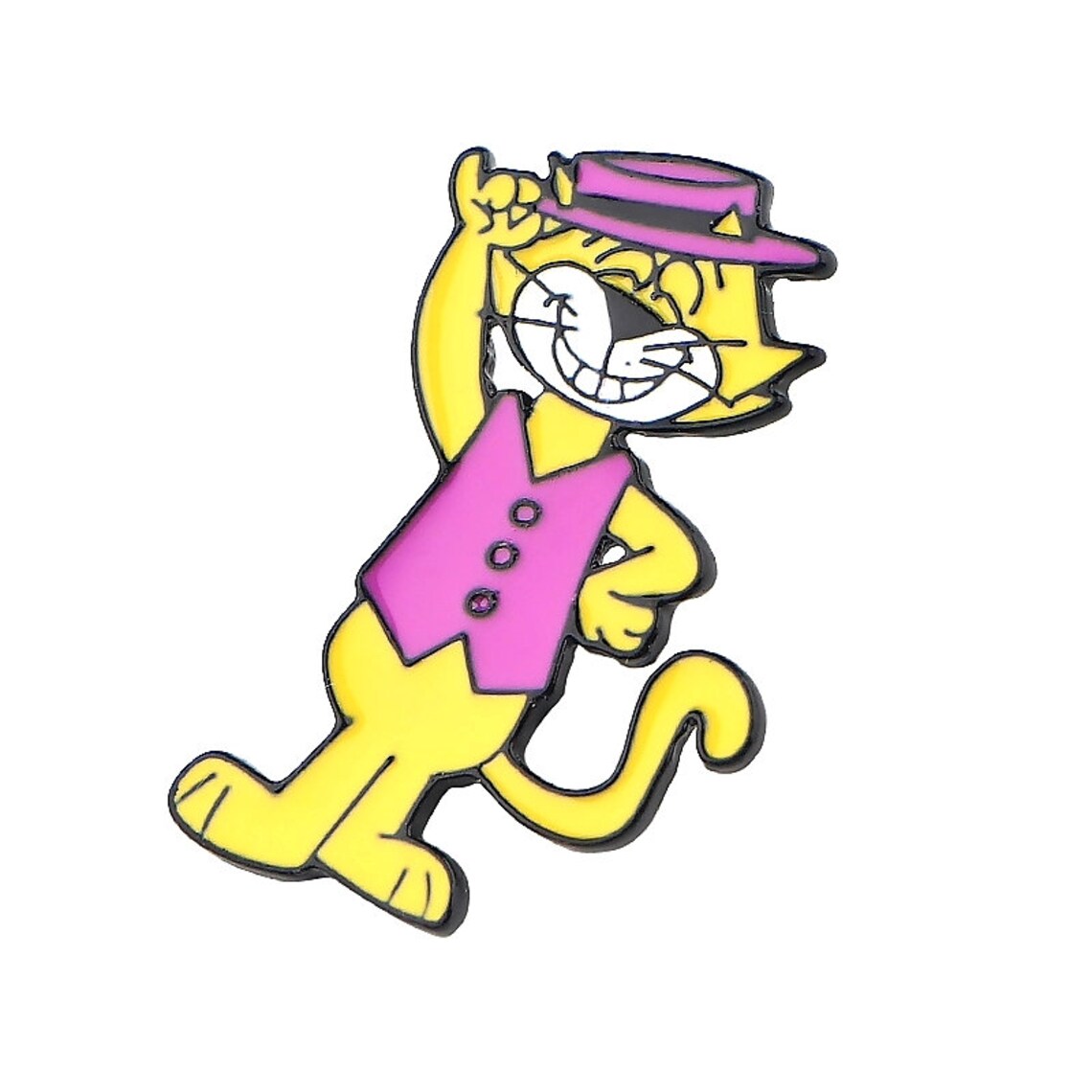 Cute Enamel Pin Top Cat Cartoon CharacterT C Cat Pin Hat Etsy