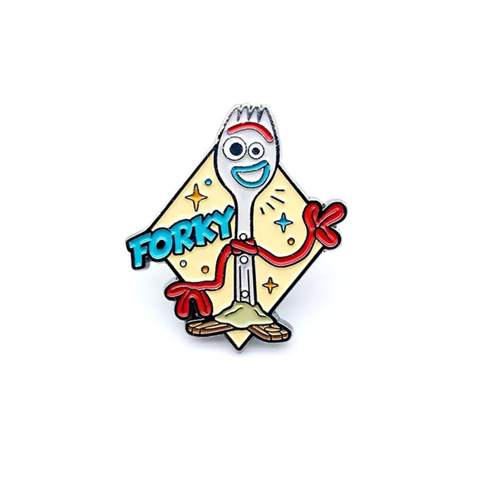forky enamel pin