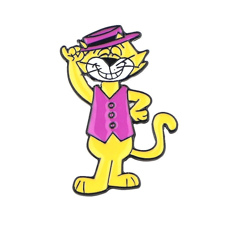 Cute Enamel Pin Top Cat Cartoon Character,t.c.cat Pin ,hat Pin,bag Pin