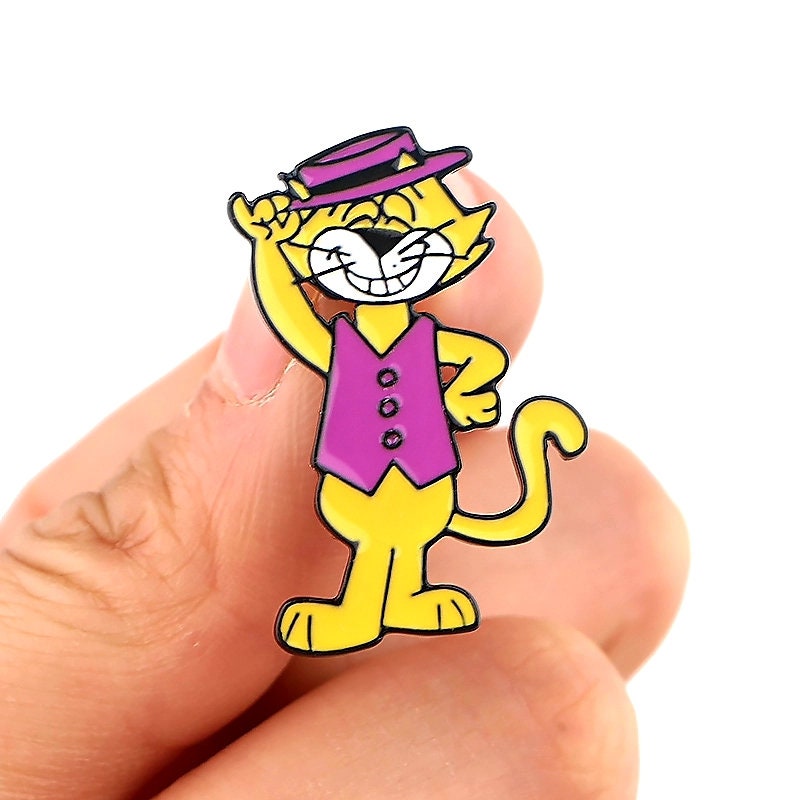 Cute Enamel Pin Top Cat Cartoon Character,t.c.cat Pin ,hat Pin,bag Pin