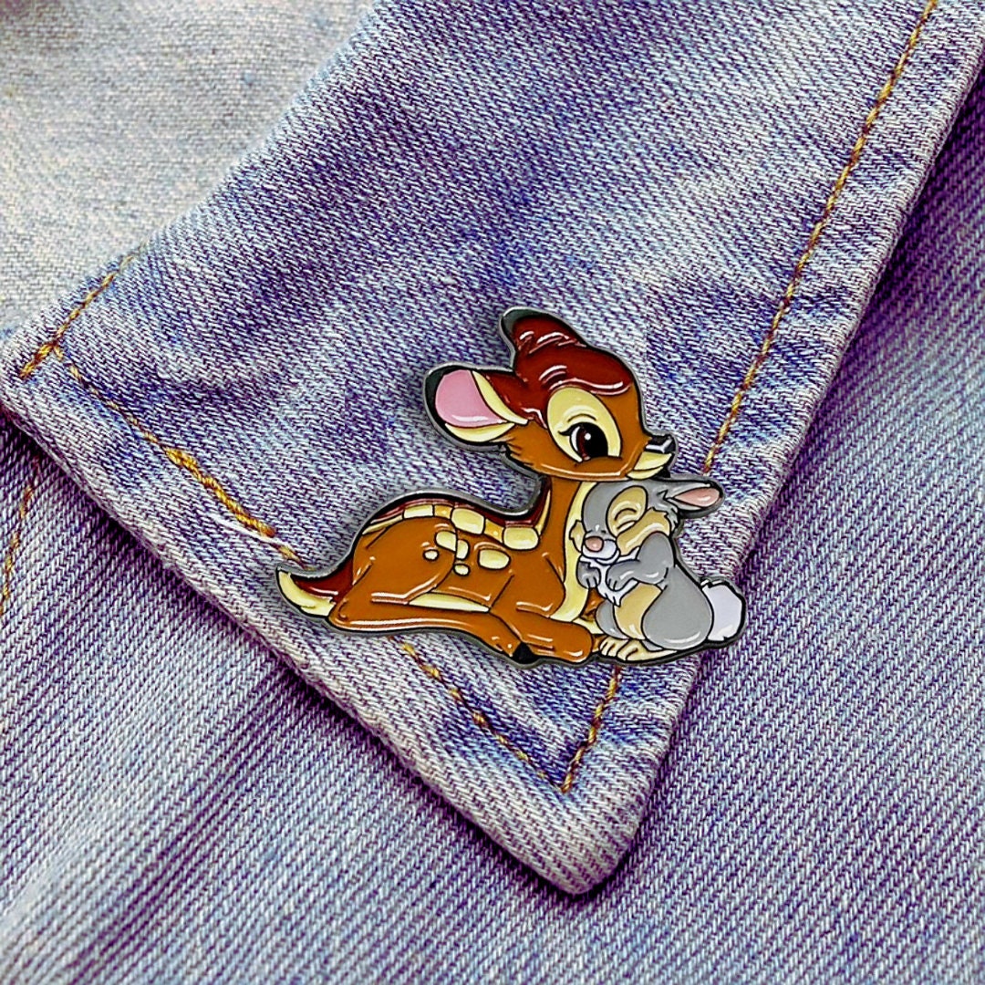 Bambi Deer With Rabbit Cartoon Cute Enamel Pin, Custom Lapel Pin,custom ...