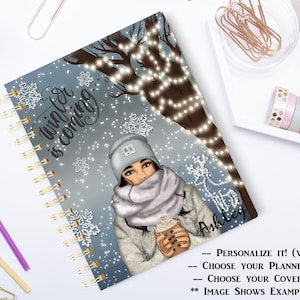 Christmas planner cover, Planner Dashboard, Happy Planner, Handmade, A5, A6, Winter Planner Cover, coffee, Hot Chocolate, personalize