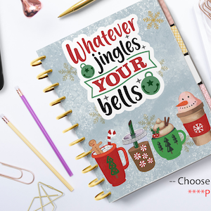 Christmas planner cover, Planner Dashboard, Happy Planner, Handmade, A5, A6, Winter Planner Cover, coffee, Hot Chocolate, personalize