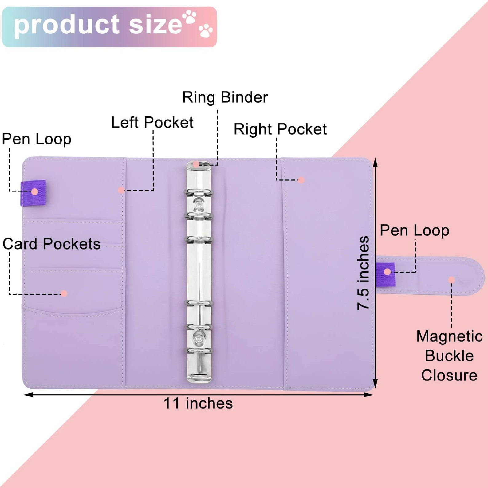 A6 Personal Binder with inserts 6 ring PU Leather Etsy