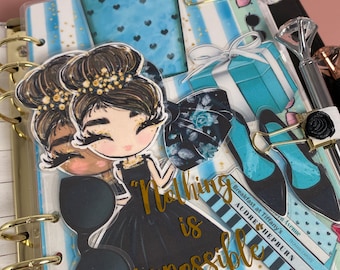 Audrey Hepburn loaded pocket dashboard page marker, planner bookmark, planner accessories, Happy Planner, planner dashboard, handmade, gift