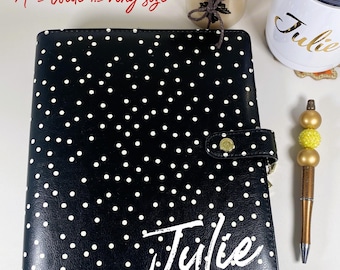 Personalized Wide A5/A6 Planner Binder: Customizable Leather Organizer Gift