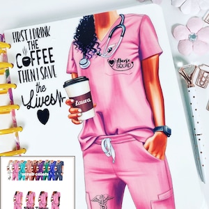Nurse Coffee Planner and Dashboards, Cover Set for Happy Planner, Nurses Life, Doctors Life, Personalization for your squad, Accessories,