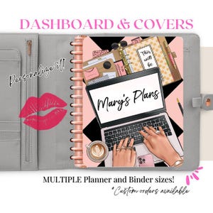 Girl Boss Planner Cover Set: Personalized Planner Dashboards  Gift