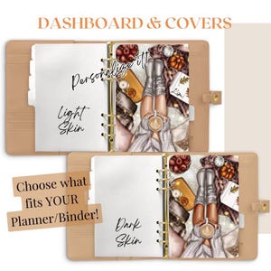 Set de fundas para agenda de otoño: Calabaza especiada, personalizadas, para todos los tamaños de agenda. Regalo de Navidad.