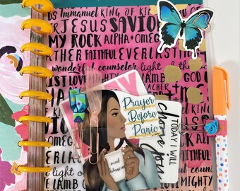 Inspirational Christian Faith Planner Dashboard: Pocket Page Marker, die cuts, pen Christmas Gift