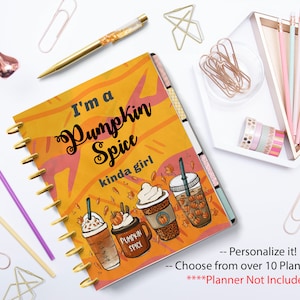 Pumpkin Spice Planner Cover, Happy Planner Dashboard,  Binder Dashboards, Pumpkin Spice Kinda Girl, Handmade, Personalize Free, Gift
