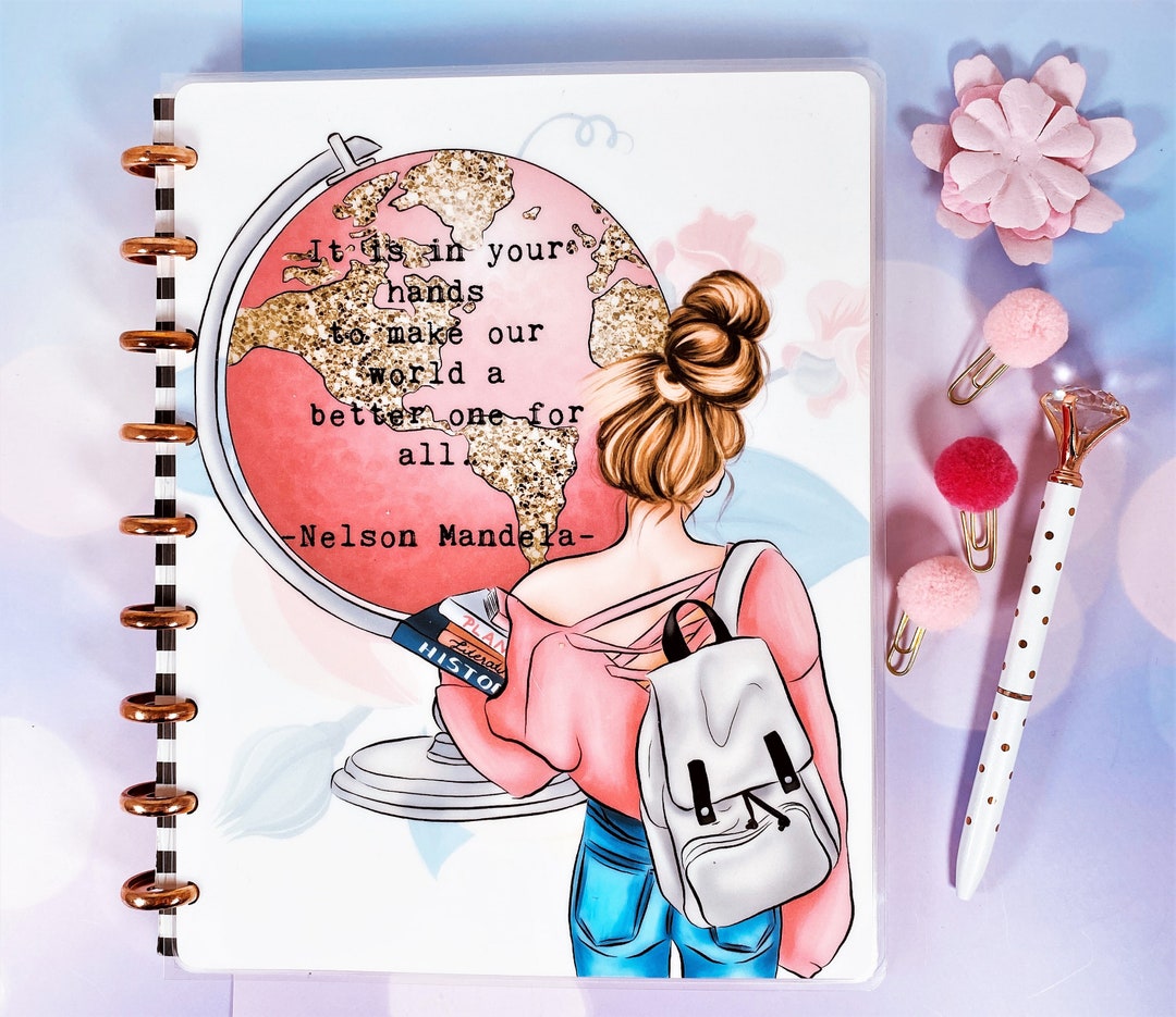 Student Planner Cover Set, Laminated, Planner Dashboard,coffee Girl