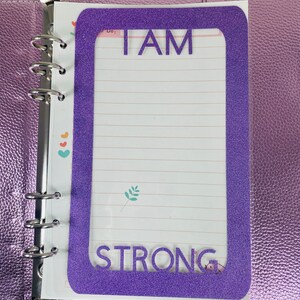 I am Strong Planner Dashboard, Planner Insert, Agenda Inserts, Pocket Insert, Happy Planner, Accessories, Fashionista, Gift for women