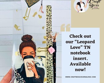 Girl Boss TN geladen Tascheneinlage: Leopardenmuster Planer Zubehör, Stift, Die Cuts