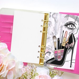 Capa para planejador de maquiagem e estilete, painéis para planejador feliz, painéis de fichário, fashionista, acessórios para planejador, personalize grátis,