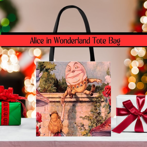 Alice in Wonderland Tote Bag Humpty Dumpty Tote Bag Alice in 