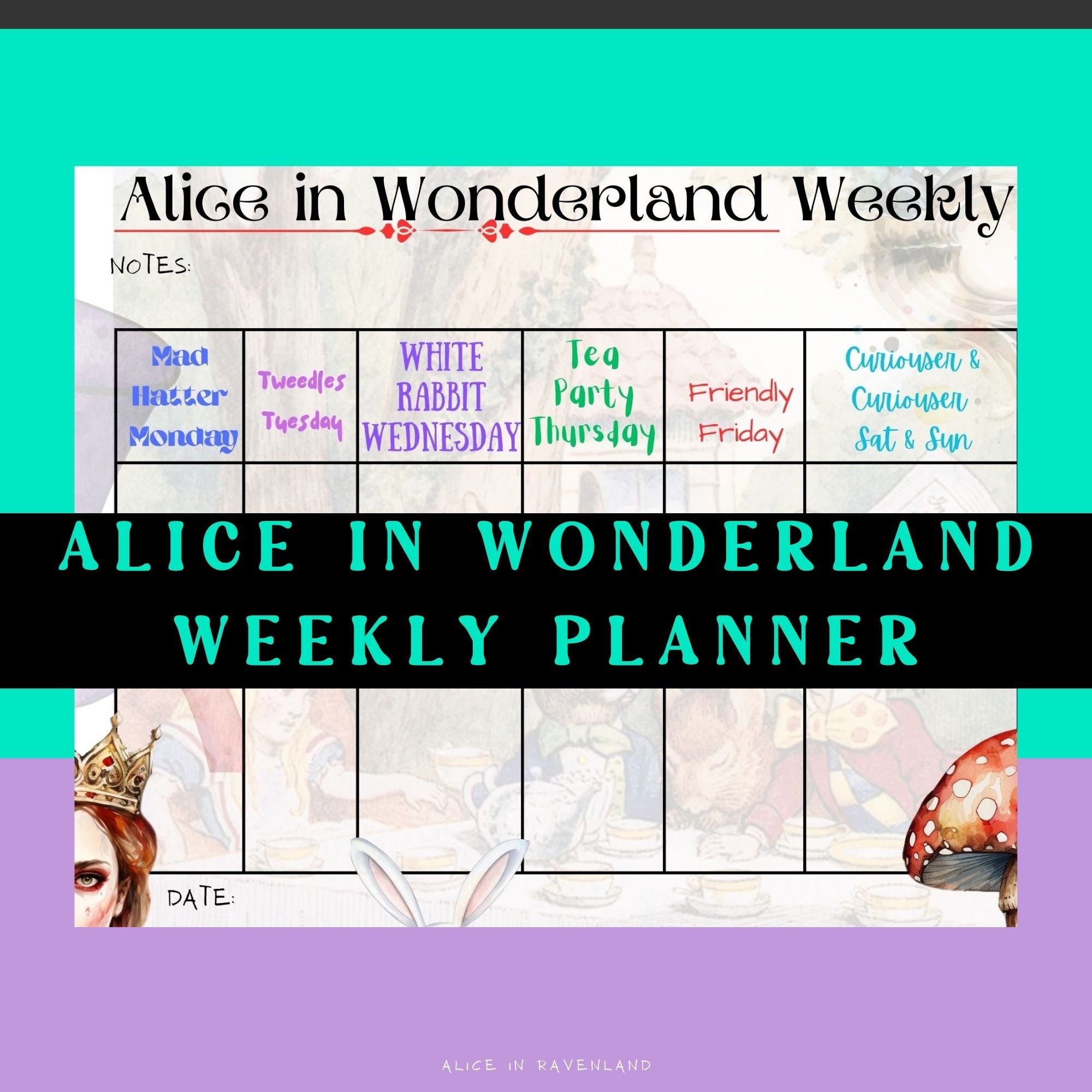 Alice in Wonderland, Alice in Wonderland Calendar, Alice in Wonderland ...