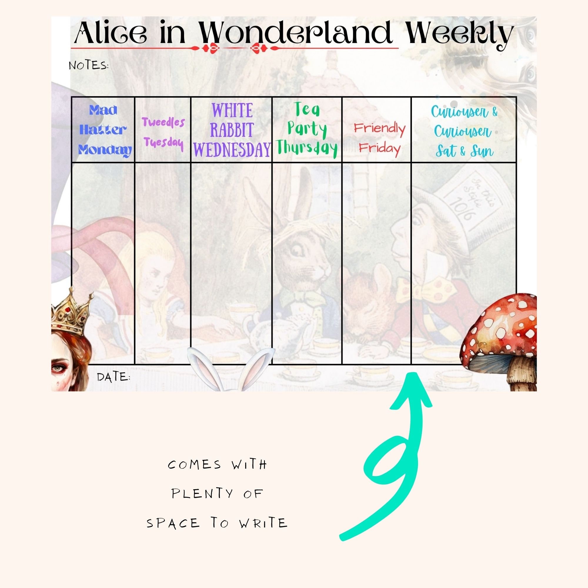 Alice in Wonderland, Alice in Wonderland Calendar, Alice in Wonderland ...