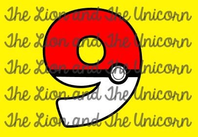 Pokeball Pokemon Nummer 9 nur Alpha SVG Format nur
