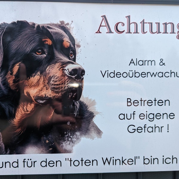 Warnschild Vorsicht Hund - mit eigenem Foto möglich