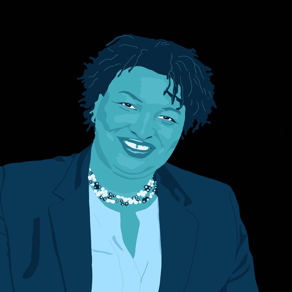 Digital Hand drawn print of Stacey Abrams - Georgia Democratic politician