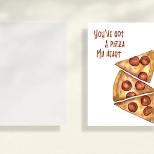 Você tem uma pizza, meu coração - cartão desenhado à mão