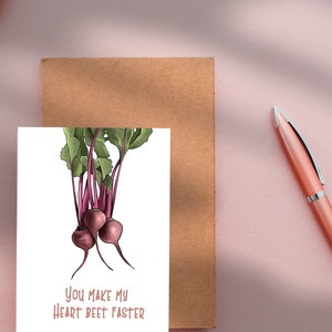 Tu fais battre mon coeur plus vite - Carte dessinée à la main