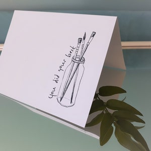 Hand getekende kaart-je hebt je best gedaan. Blanco binnenin