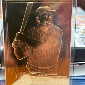Carta da baseball da collezione Babe Ruth in lamina d'oro