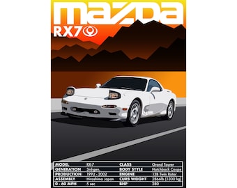 13B INSIDE MAZDA DECAL STICKER ROTARY ENGINE RX7 FC FD REPU RX8 TURBO FD3S BLACK