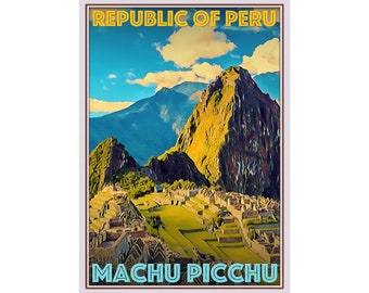 Art Deco Travel Posters Lovely Vintage Retro Holiday Tourism Machu Picchu Puru