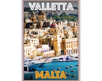Vintage Malta Island of History Tourism Poster Print A3//A4