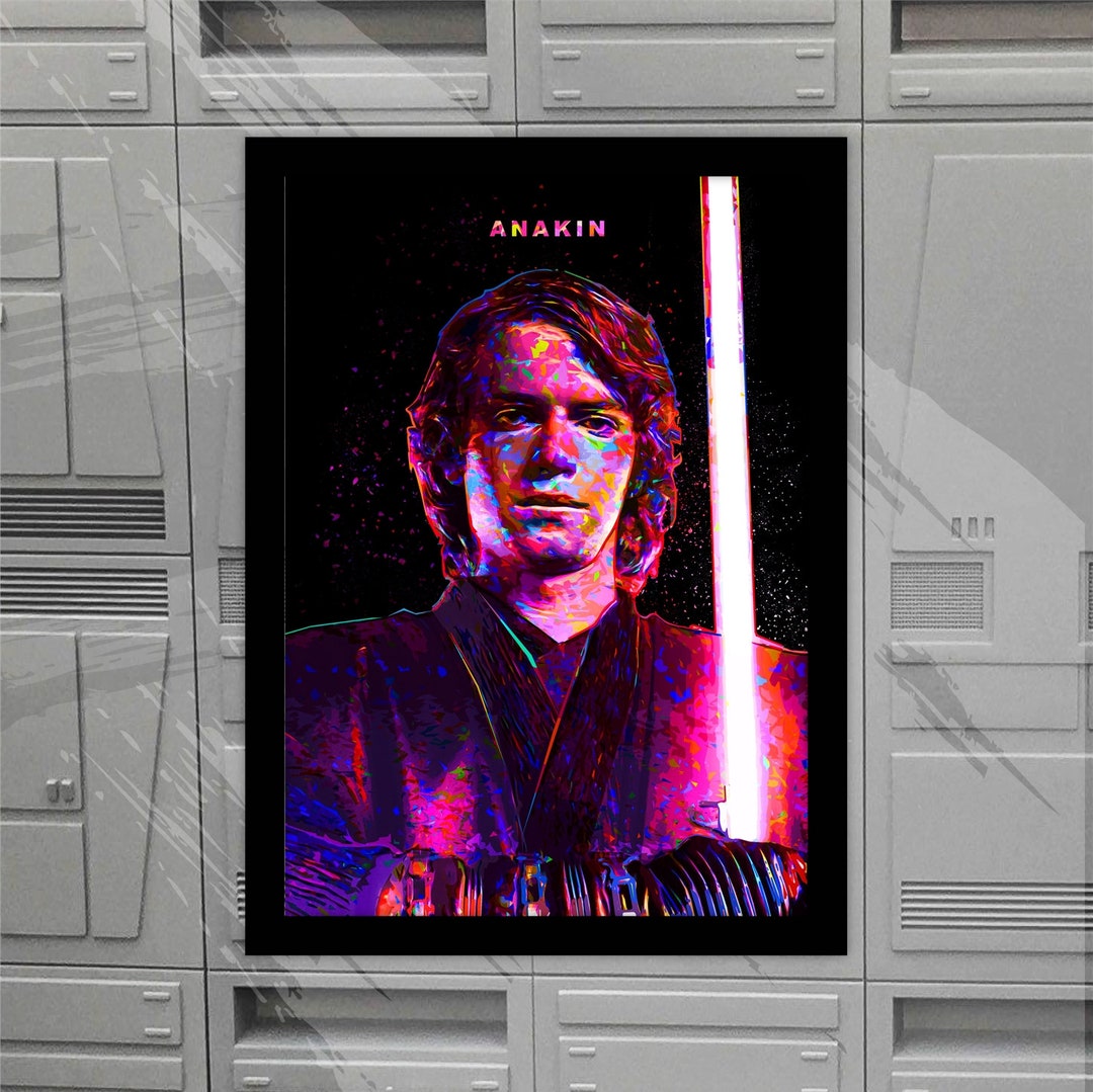 Anakin Skywalker Star Wars Inspired the Force Wall Art Jedi Etsy