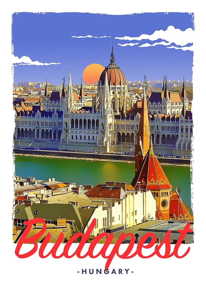 Retro Vintage Style Travel Poster or Canvas Picture Budapest Etsy