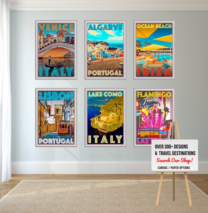 Ibiza Spain Retro Vintage Style Travel Poster or Canvas Picture