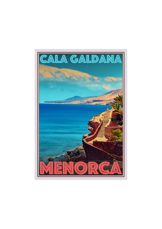 Art Deco Travel Posters Lovely Vintage Retro Tourism Menorca Cala Galdana