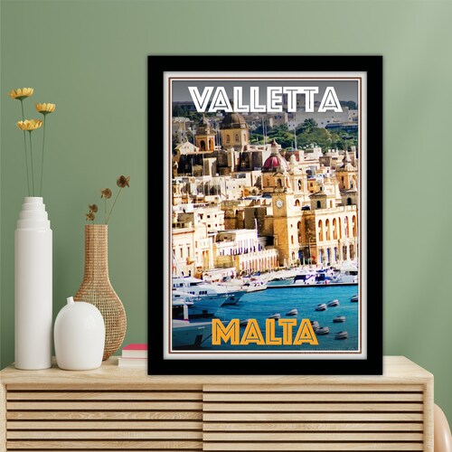 Malta Travel Poster Retro Vintage Style Malta Art Print Etsy