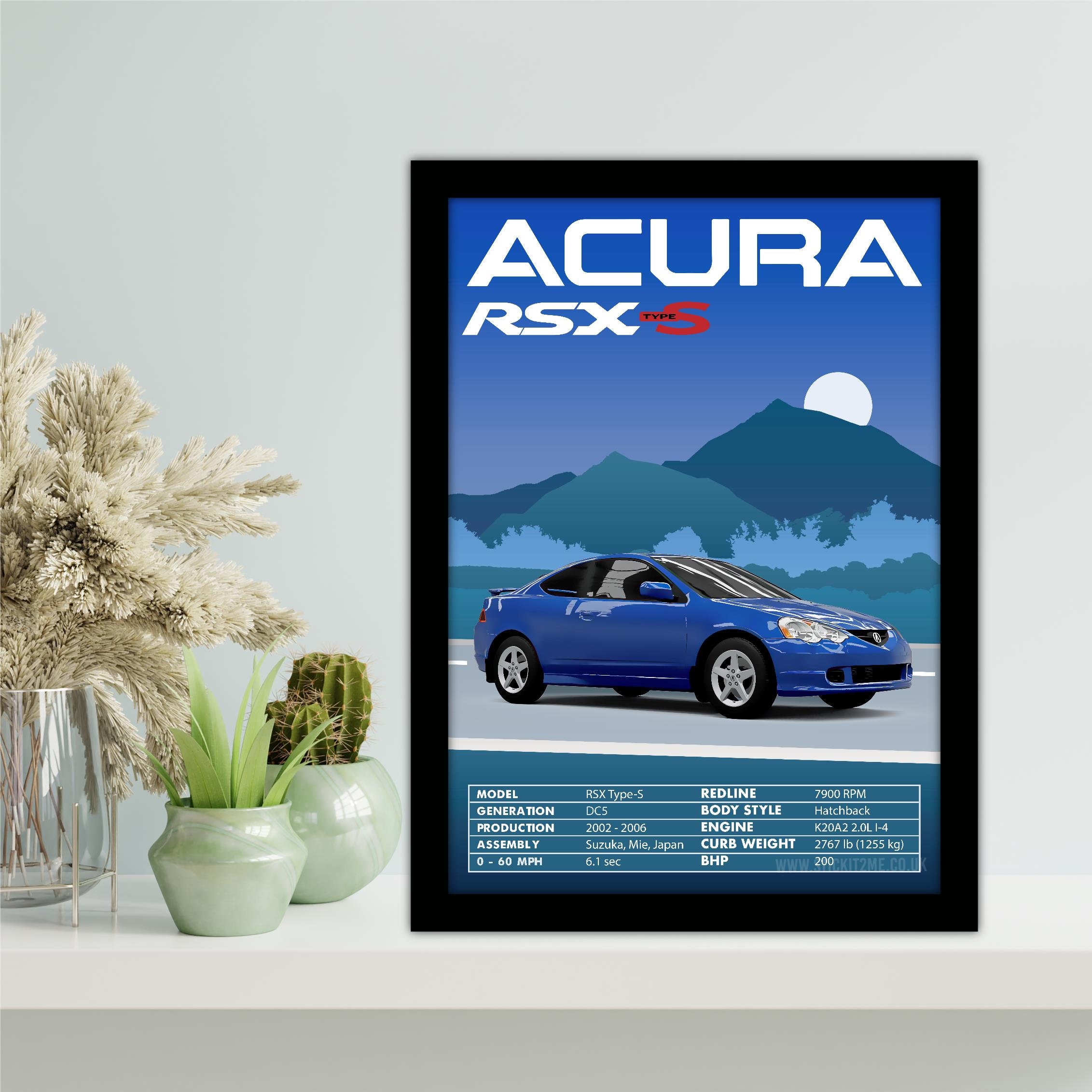 Vintage Honda Acura Integra poster from 1996 Totally Tuned 22 x 34 inches