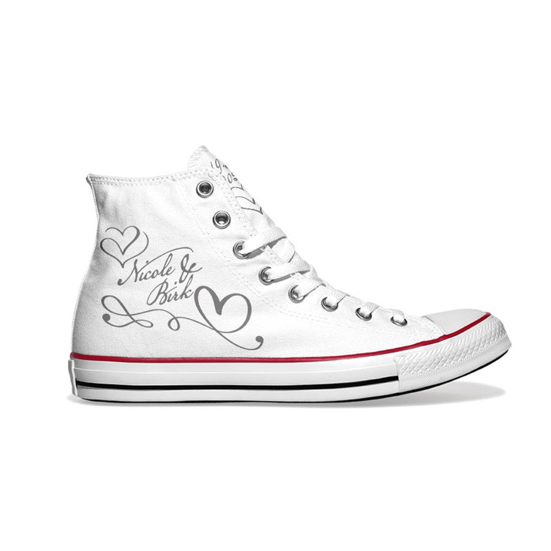 Correlaat ontploffing Reflectie Just Married Grey Converse Chucks or Canvas Sneaker white - Etsy