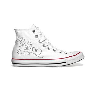 Just Married gris Converse Chucks ou Canvas Sneaker (blanc) - personnalisable avec vos données