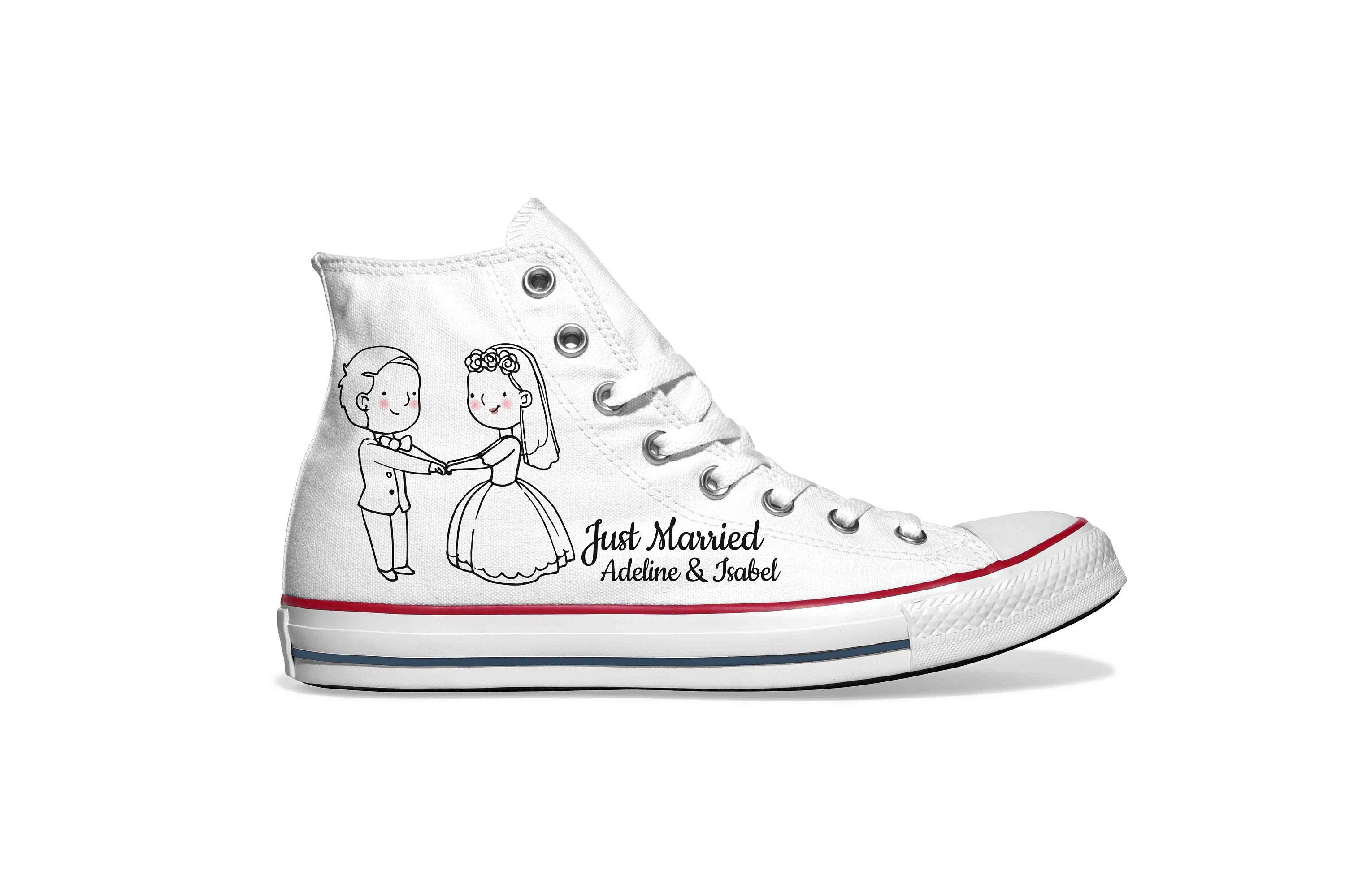 Hochzeit Ã¤ähnliche Schuhe Wie Chucks Just Married Bedruckte
