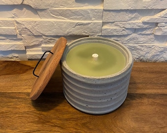 BenTon - Outdoor candle / fire with fiberglass wick and wooden lid