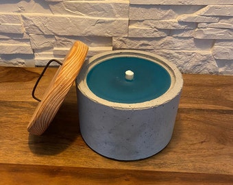 BenTon - Outdoor candle / fire with fiberglass wick and wooden lid